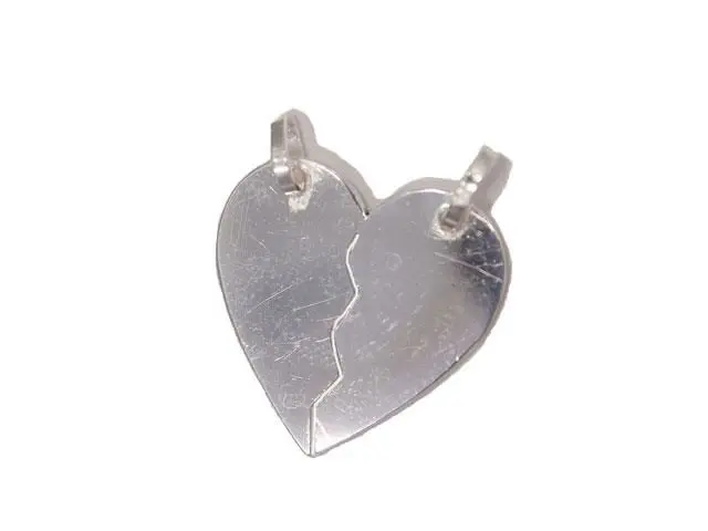 Colgante plata corazón partido pequeño - Imagen 2