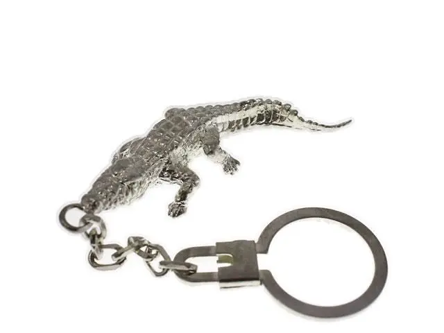 llavero plata cocodrilo