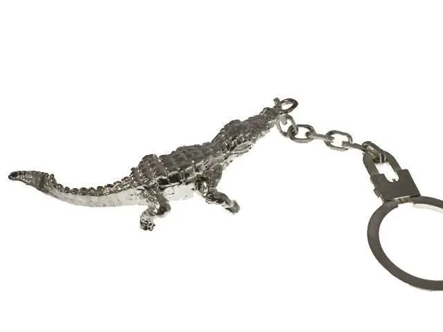 llavero plata cocodrilo