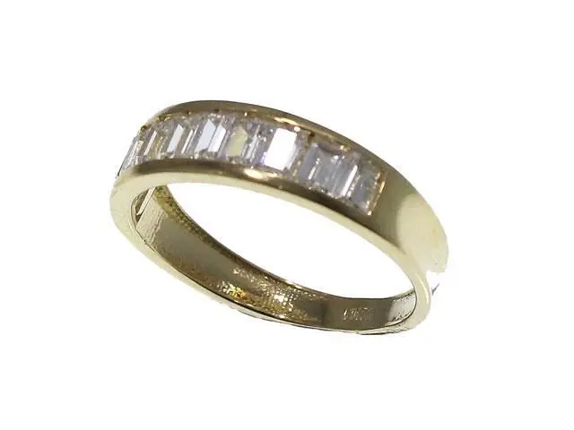 anillo oro amarillo baguettes