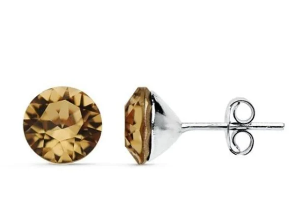pendientes plata swarovski topaz