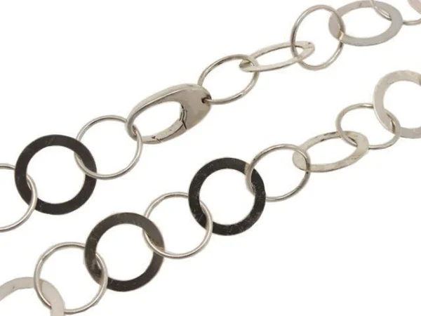 Collar plata eslabones aros