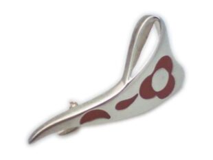 Broche alfiler plata flores