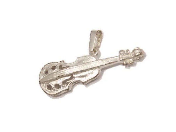 Colgante violín de plata