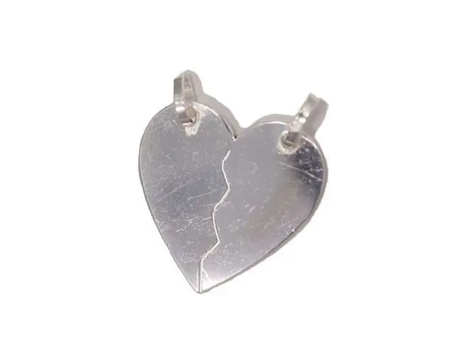 Colgante plata corazón partido pequeño