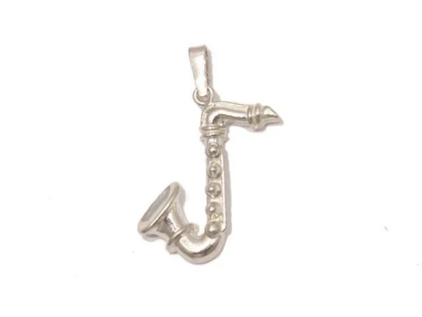 Colgante saxofón de plata