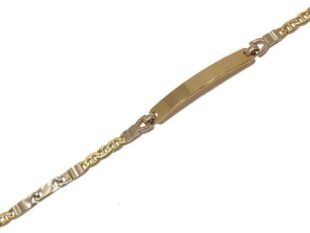 Pulsera placa oro bicolor