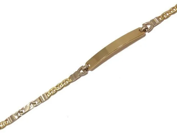 Pulsera placa oro bicolor