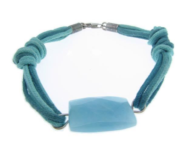 Pulsera hilos nudos piedra