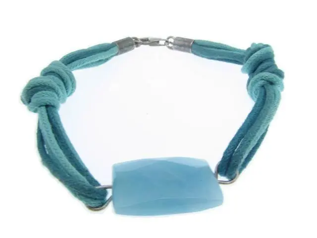 Pulsera hilos nudos piedra