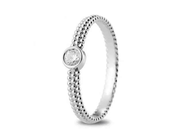 Anillo trenza oro blanco