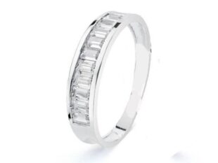 anillo oro blanco baguette