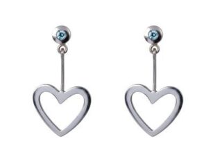 Pendientes oro blanco corazón