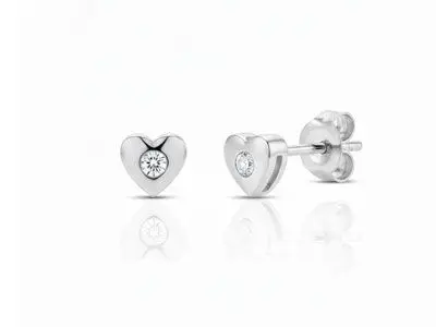 Pendientes oro corazón mini