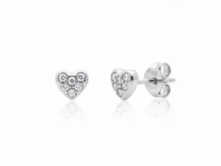 Pendientes oro brillantes corazón