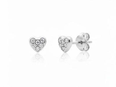 Pendientes oro brillantes corazón
