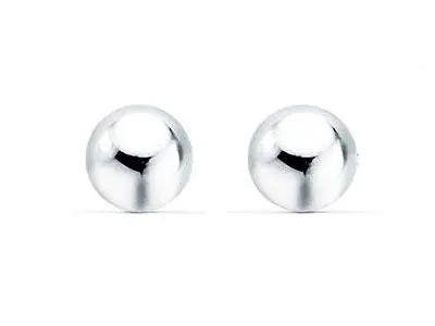 Pendientes dormilón recién nacida con bola de oro blanco 6mm