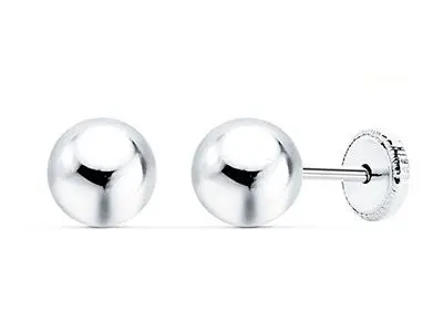 Pendientes bola oro blanco