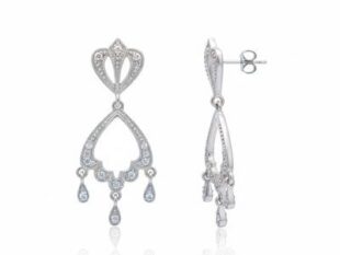 Pendientes oro blanco isabelinos