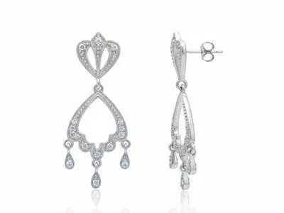 Pendientes oro blanco isabelinos
