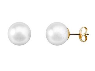 Pendientes oro perla 11mm