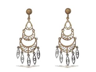 Pendientes época oro bicolor