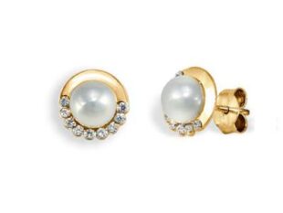 Pendientes comunión oro perla