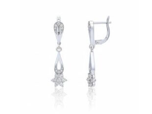 Pendientes largos rosetón circonitas