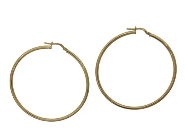 Pendientes de aros en oro amarillo de 40mm. - Imagen 2