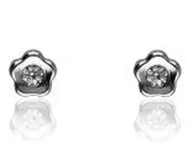 Pendientes oro brillantes flor