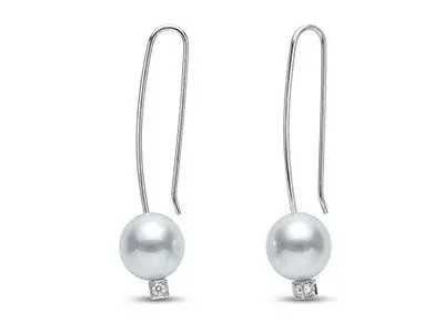 Pendientes de perlas australianas Kailis y diamantes en oro