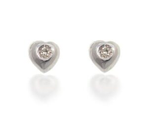 Pendientes corazón diamantes blanco