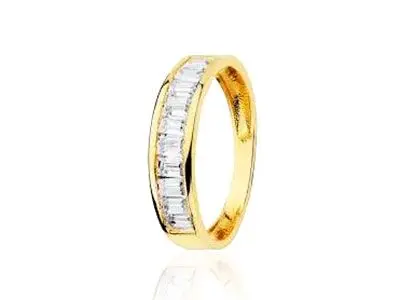 Anillo oro amarillo baguettes