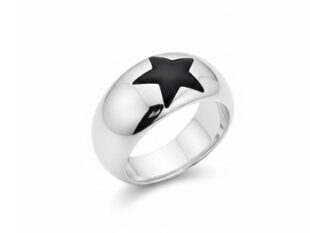 Anillo oro blanco ónix