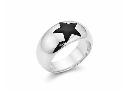 Anillo oro blanco ónix