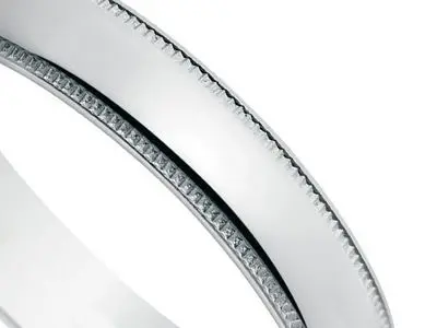 Alianza oro blanco bordes labrados