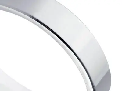 Alianza plana brillo oro blanco