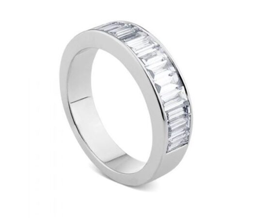 Anillo oro diamantes baguette