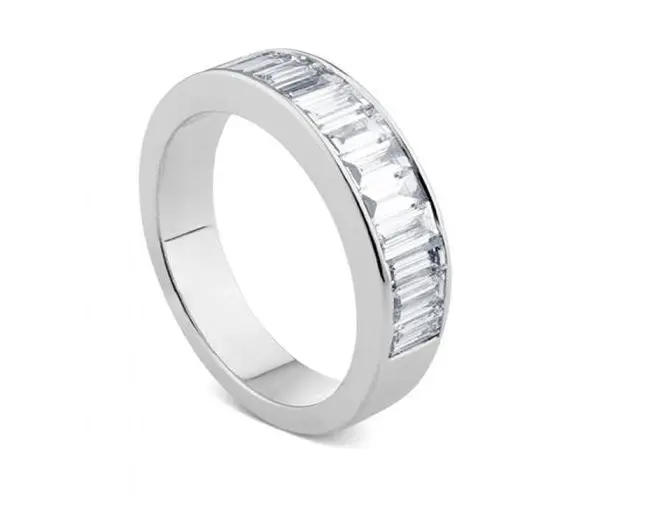 Anillo oro diamantes baguette