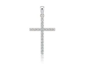 Cruz diamantes oro blanco