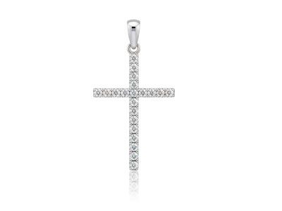 Cruz diamantes oro blanco