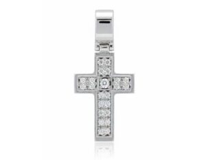 Cruz oro cuajo diamantes