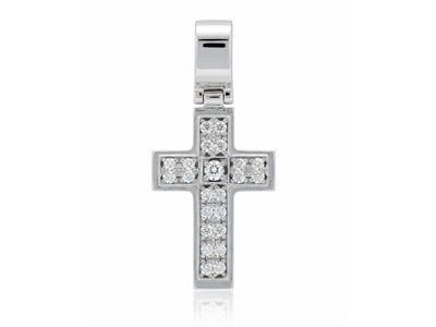 Cruz oro cuajo diamantes