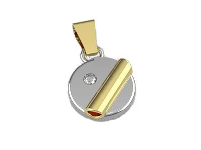 Colgante redondo oro diamante