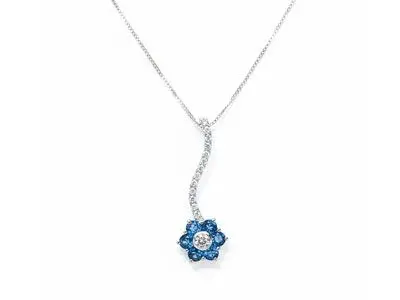 Cadena colgante oro diamantes