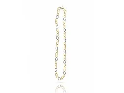 Collar largo oro bicolor