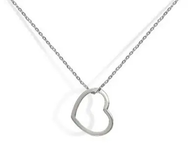 Gargantilla oro blanco corazon