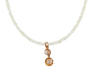 Collar perlas mini oro