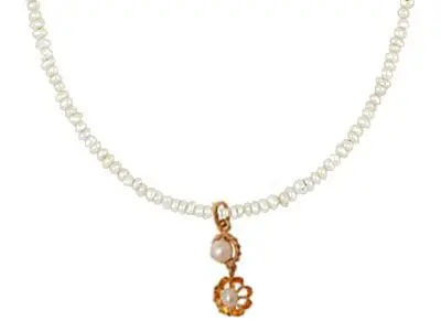 Collar perlas mini oro