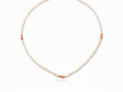 Collar perlas oro coral